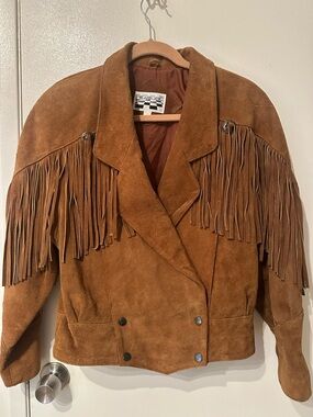 Vintage Suede Fringe heavy Jacket - Brown